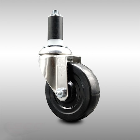 Service Caster 4 Inch 316SS Hard Rubber Wheel Swivel 1-1/4 Inch Expanding Stem Caster SCC SCC-SS316EX20S414-HRS-114